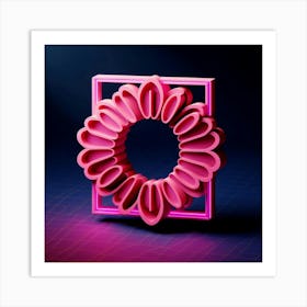 3d Flower Frame Art Print