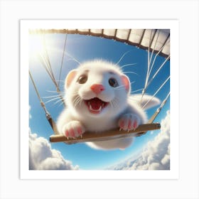 Ferret Flying In The Sky Art Print