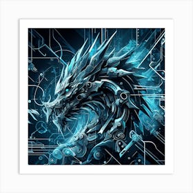 Robot Dragon Art Print