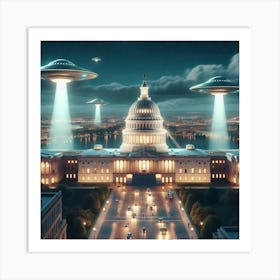 Ufos Over Washington Art Print