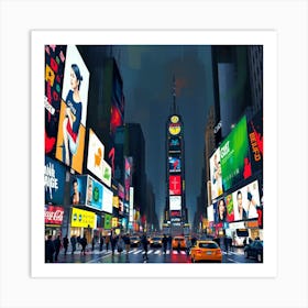 Times Square At Night Art Print