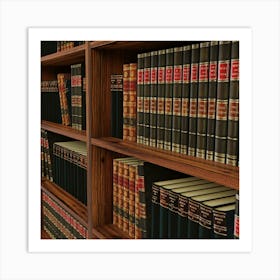 Books Bookshelf Bookcase Library Study Literature Knowledge Learning University Art Print