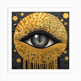 I Put An Eye on You Series, Eye On Gold Art Print