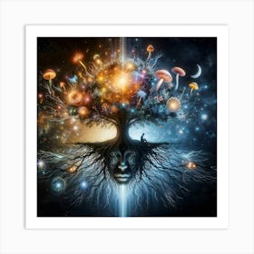 Psychedelic, Tree Of Life, Astral Symbiosis, Mystic Nexus Art Print