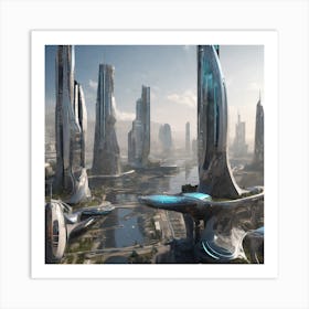 Futuristic City 244 Art Print