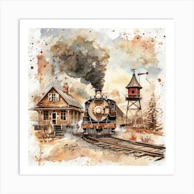 Vintage Steam Train Art Print