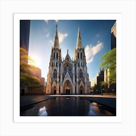 St Patricks Cathedral Out Door View New York City Art Print