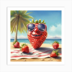 Strawberry On The Beach 2 Art Print