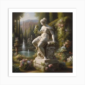 Statue in Botanical Garden Art Print