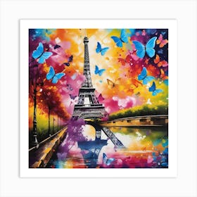 Paris With Butterflies 120 Art Print