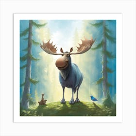 Moose In The Woods Art Print