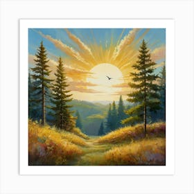 Leonardo Kino Xl A Vibrant Daytime Landscape Featuring A Golde 2 (1) Art Print