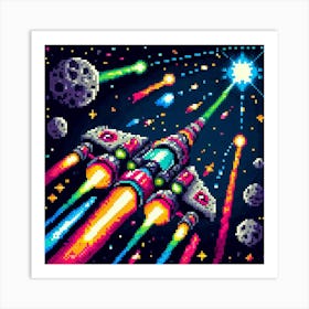 8-bit spaceship 1 Art Print