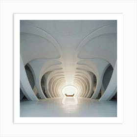 White Tunnel - Architecture Stock Videos & Royalty-Free Footage Art Print