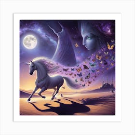 Unicorn In The Desert Art Print