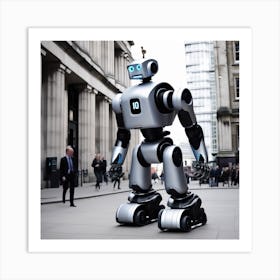 Robot On The Street 11 Art Print