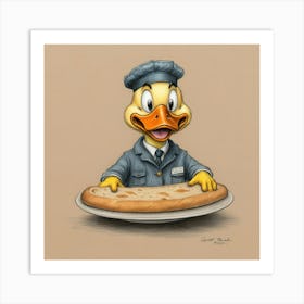 Donald Duck Pizza Delivery Art Print