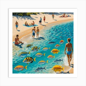 Create Sea And Fish Axxnd People Art Print