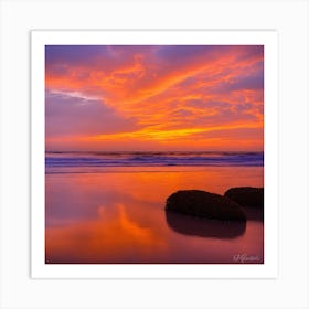 Sunset On The Beach 4 Art Print