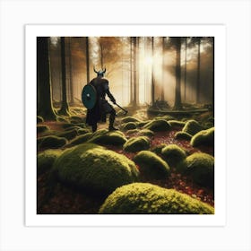 Viking In The Forest Art Print