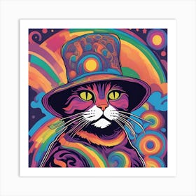 Rainbow Cat Art Print