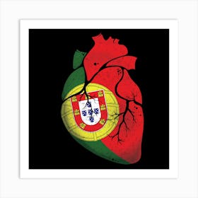 Portugal Heart Flag Art Print