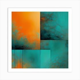 Verdigris geometry Art Print