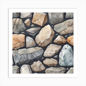 Stone Wall Seamless Pattern 3 Art Print