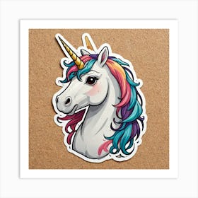 Unicorn Head Sticker Art Print