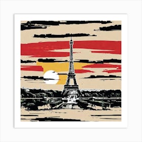 Paris At Sunset 1 Art Print