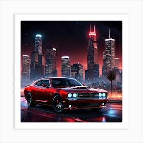 LA Charger Art Print