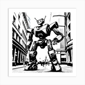 Robot In The City 19 Art Print