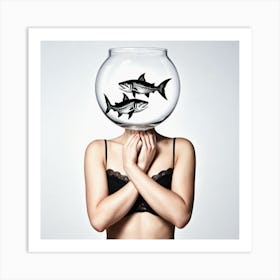 Fish Bowl Head 11 Art Print