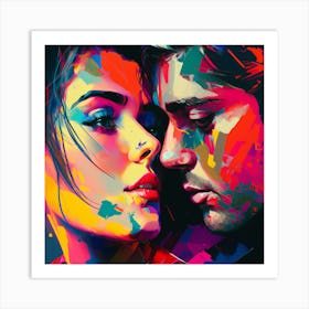 Couple In Love Abstract Fine Art Portrait Art Print