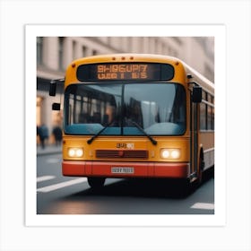 Bus On The Street 2 Art Print