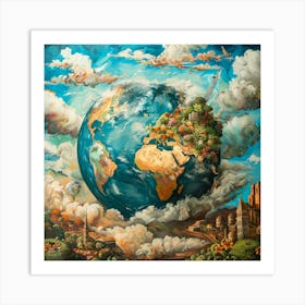 Earth In The Clouds Art Print