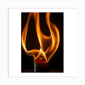 Flaming Candle Art Print