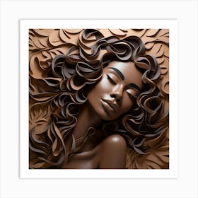 Woman With Curly Hair 6 Art Print
