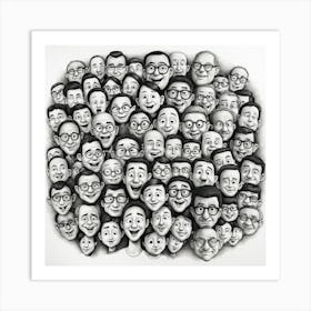 Portrait Of A Group Of People Art Print