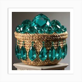 Emeralds Basket Art Print