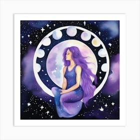 Moon Phase Painting Art Print