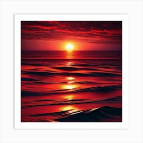 Sunset In The Ocean 6 Art Print