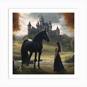 Black Horse Art Print