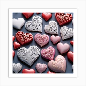 Valentine'S Day Hearts 1 Art Print