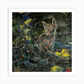 "Cat and Dog" Portrait Art Print