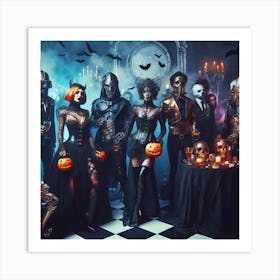 Halloween Party In The Dark Art Print