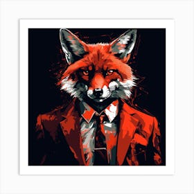Fox In Suit Art Print