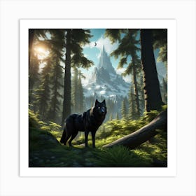 Wolf In The Forest 3 Art Print