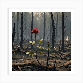 Rose In The Forest Art Print