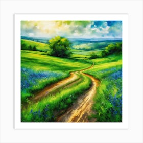 Bluebell Road Art Print